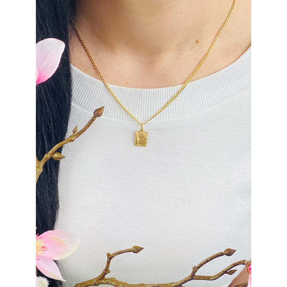 Złoty Medalik Zawieszka Matka Boska Częstochowska