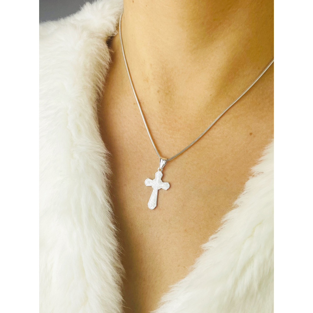 925 Silber Anhänger orthodoxes Kreuz Jesus Christus Taufe