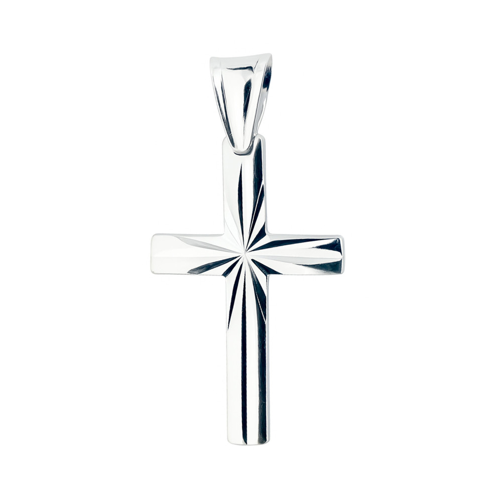 925 Silber Halskette mit Ankerkette und Anhänger Kreuz Erstkommunion Taufe