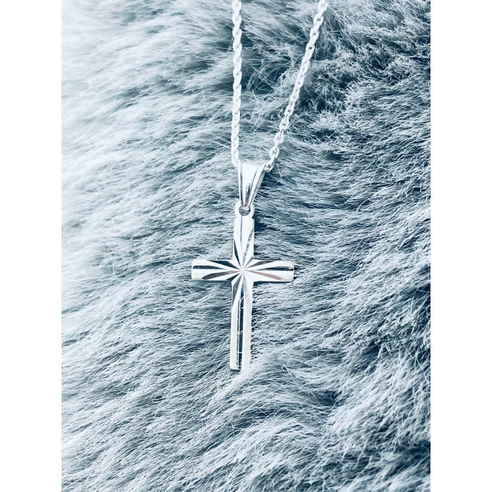 925 Silber Anhänger Kreuz Erstkommunion Taufe