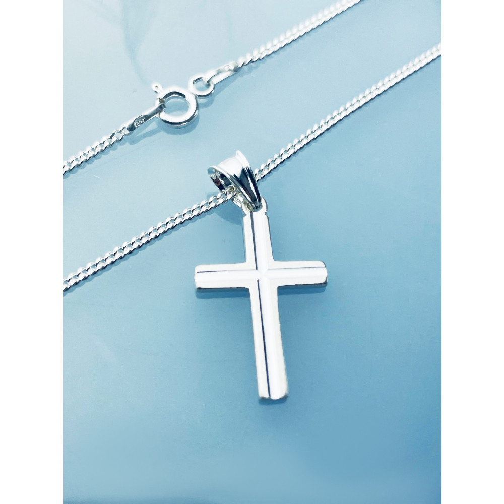 925 Silber Anhänger Kreuz Erstkommunion Taufe