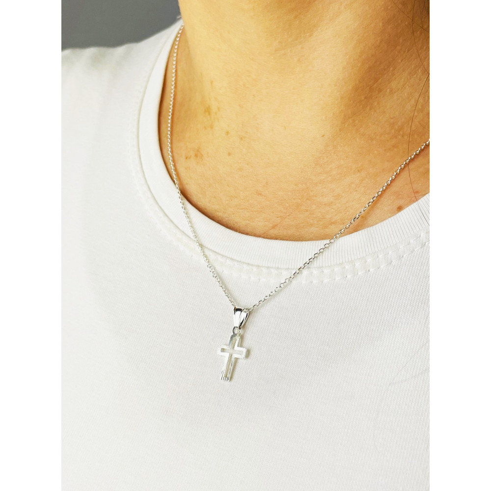 925 Silber Anhänger Kreuz Erstkommunion Taufe