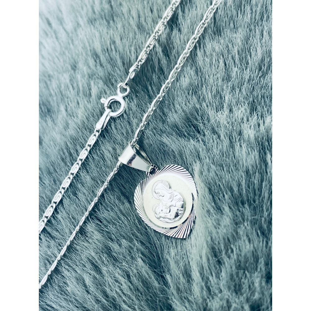 925 Silber Anhänger Madonna Maria Erstkommunion Taufe