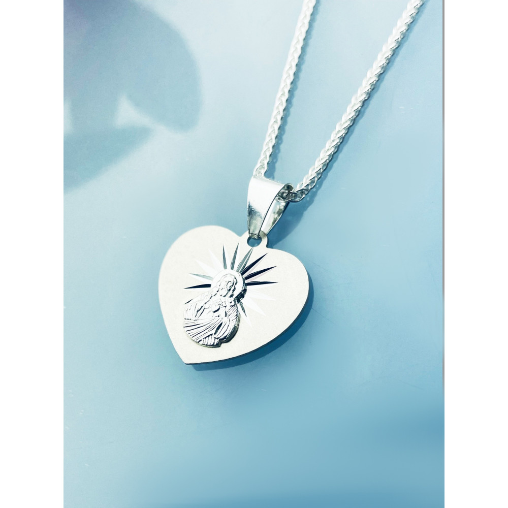 925 Silber Anhänger Madonna Maria und Jezus