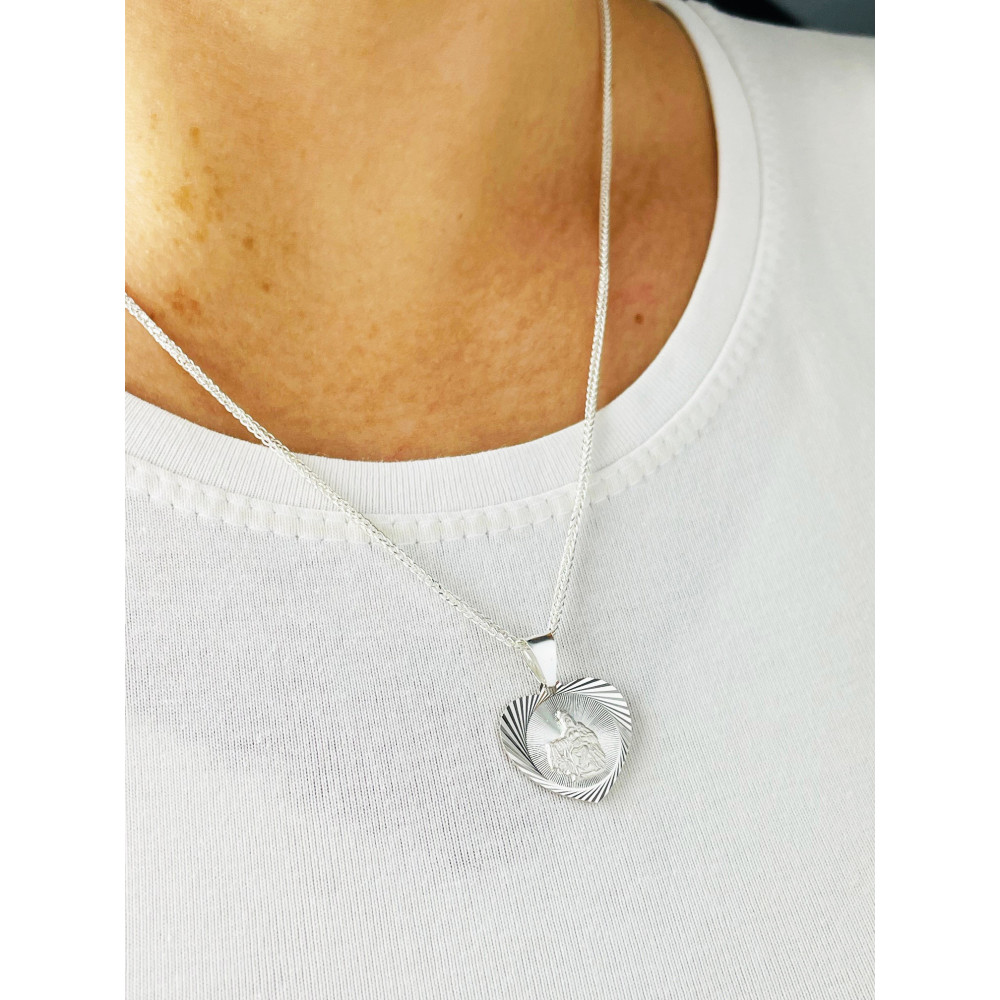 925 Silber Anhänger Madonna Maria und Jezus