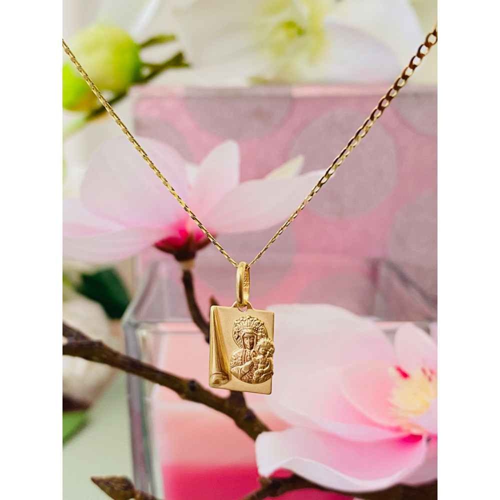 Złoty Medalik Zawieszka Matka Boska Częstochowska