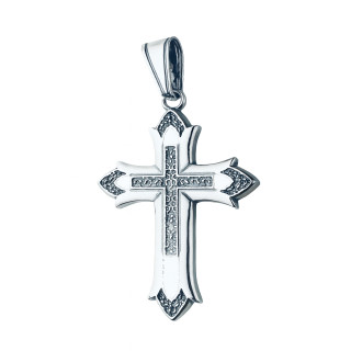 Silber 925er Anhänger Kreuz  gotisches Kreuz Erstkommunion Taufe