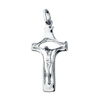 Silber Anhänger Kreuz mit Jesus Christus Erstkommunion Taufe