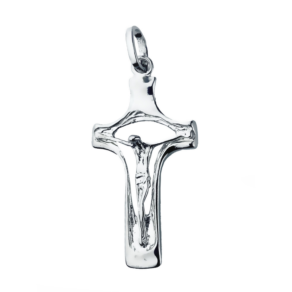Silber Anhänger Kreuz mit Jesus Christus Erstkommunion Taufe