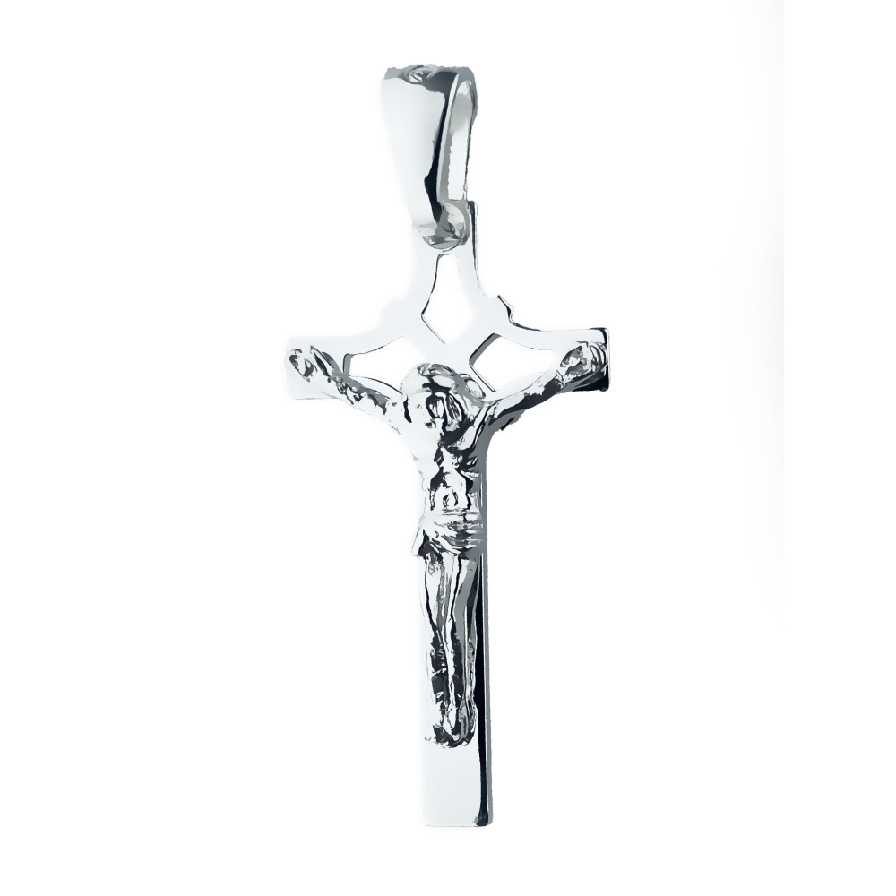 Silber Anhänger Kreuz mit Jesus Christus Erstkommunion Taufe