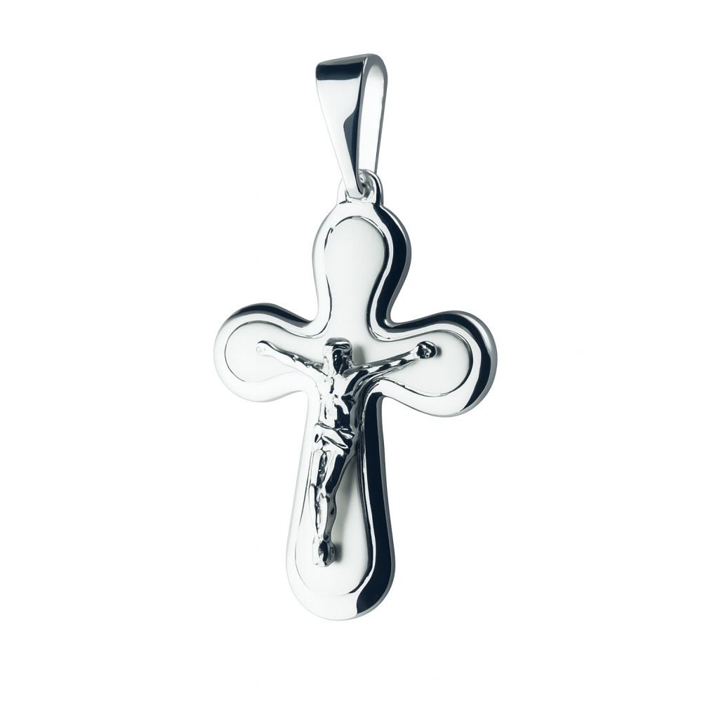 Silber Anhänger Kreuz mit Jesus Christus Erstkommunion Taufe