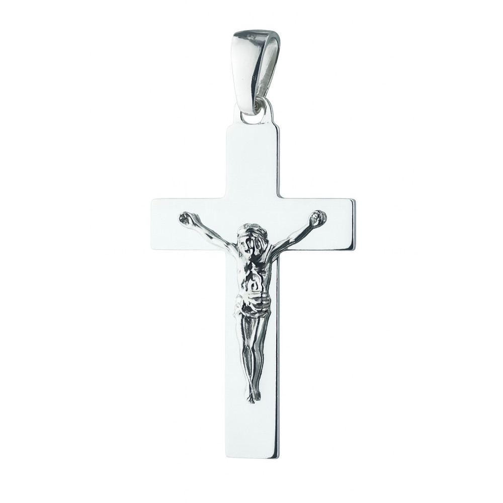 Silber Anhänger Kreuz mit Jesus Christus Erstkommunion Taufe