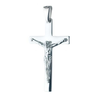 Silber Anhänger Kreuz mit Jesus Christus Erstkommunion Taufe