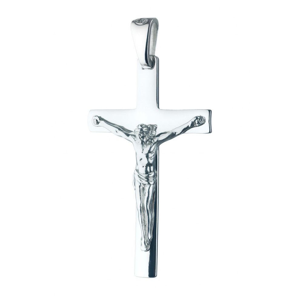 Silber Anhänger Kreuz mit Jesus Christus Erstkommunion Taufe