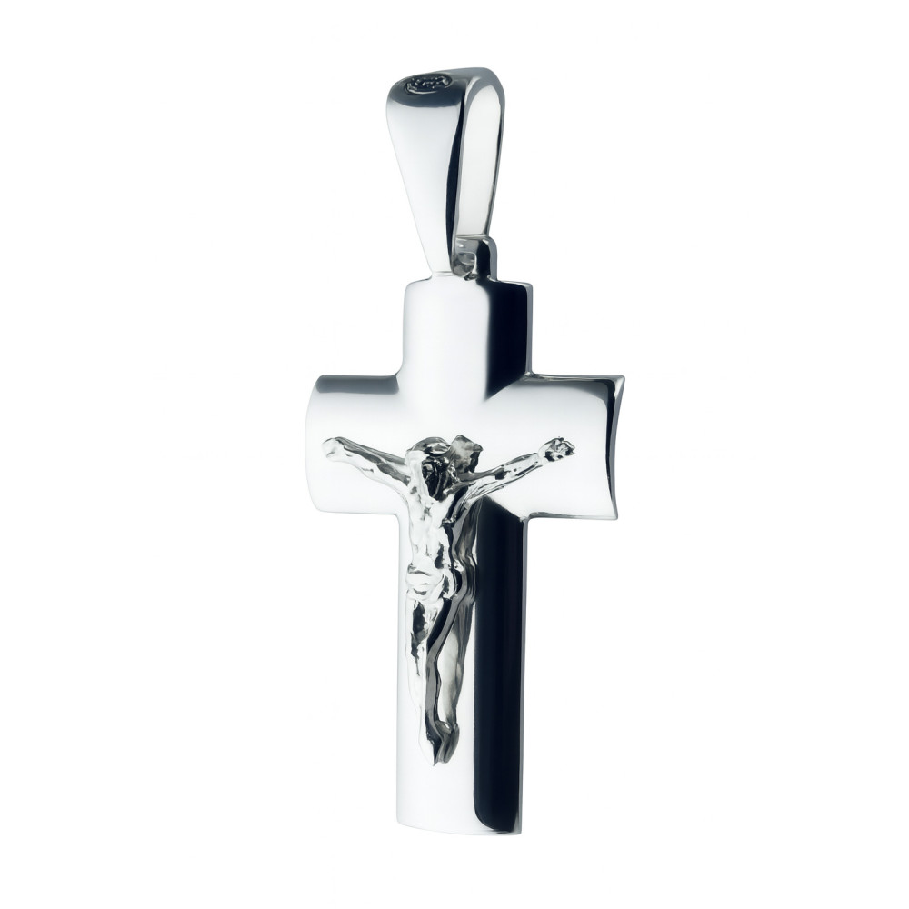 Silber Anhänger Kreuz mit Jesus Christus Erstkommunion Taufe
