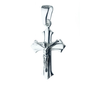 Silber Anhänger Kreuz mit Jesus Christus Erstkommunion Taufe