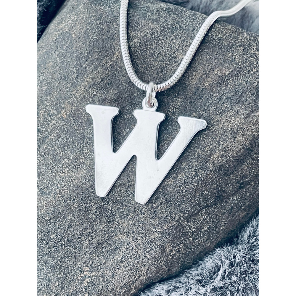 Silber Anhänger Buchstabe W Kettenanhänger