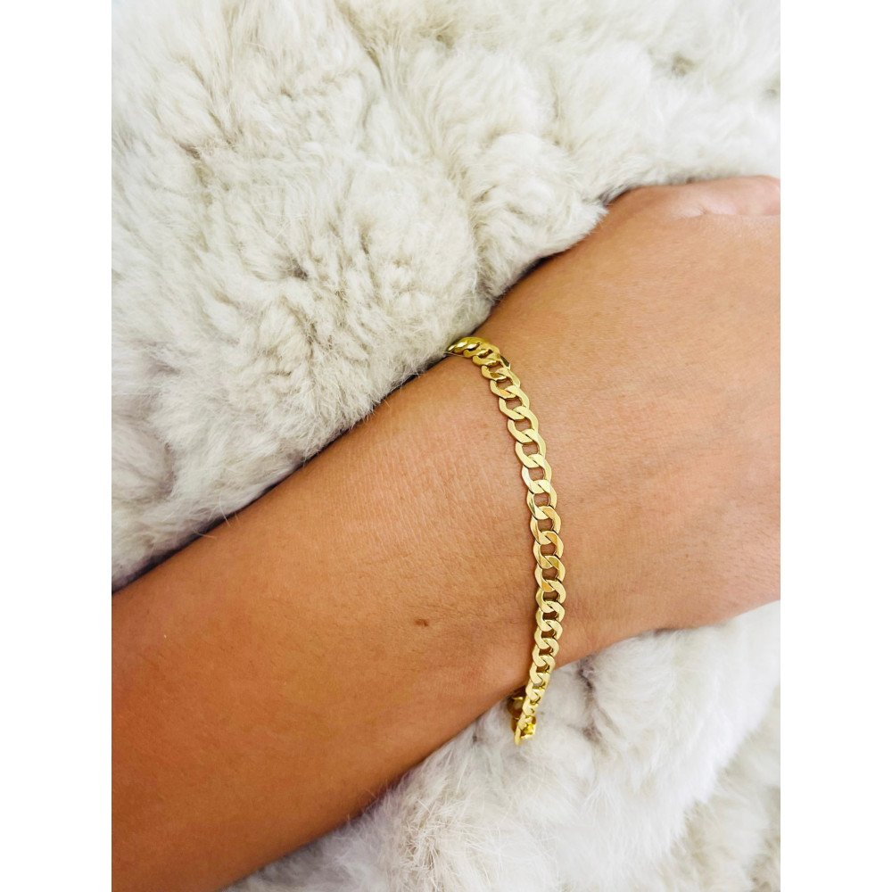 Złota bransoletka pełna pancerka