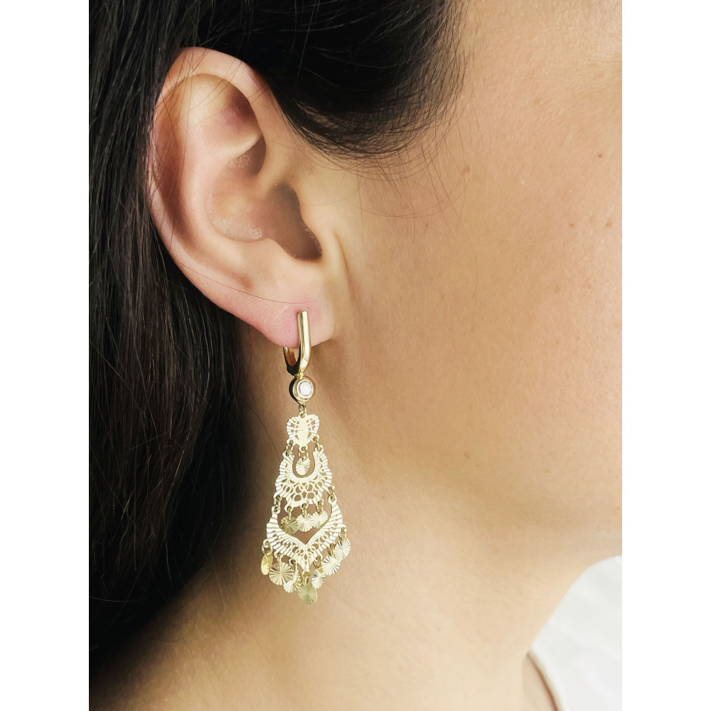 Gold Ohrringe mit Zirkonia Ohrhänger Ohrstecker Ohrschmuck Paar Gelbgold 585er 14KT