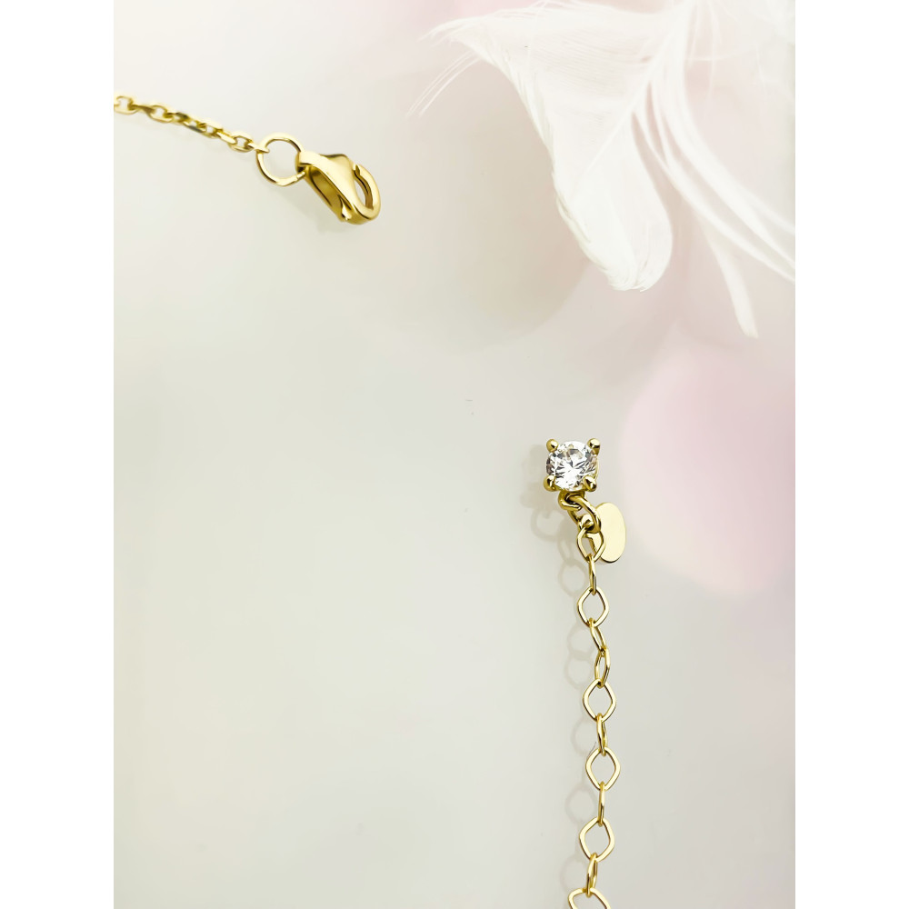 DamenGoldarmband Armband mit Herz und Stern Armkette Gelbgold 585er 14KT