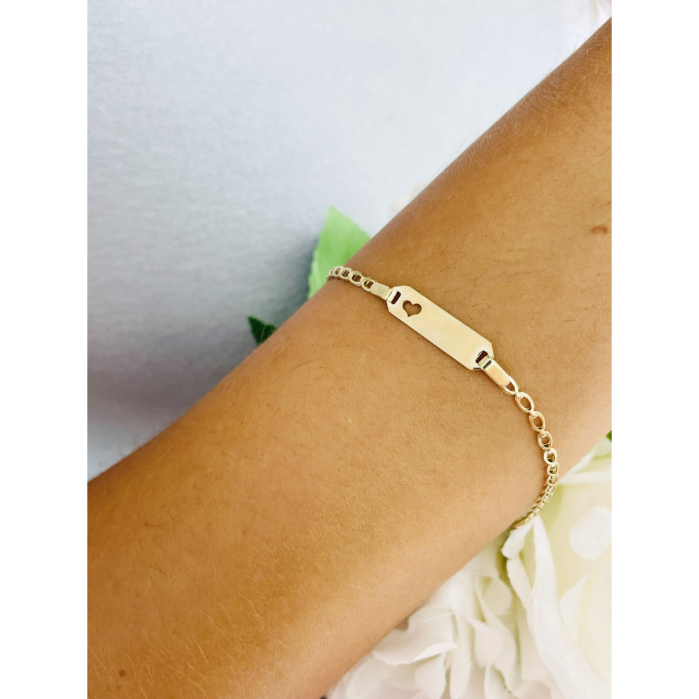 Damen Gold Armband Armkette Anhänger Herz