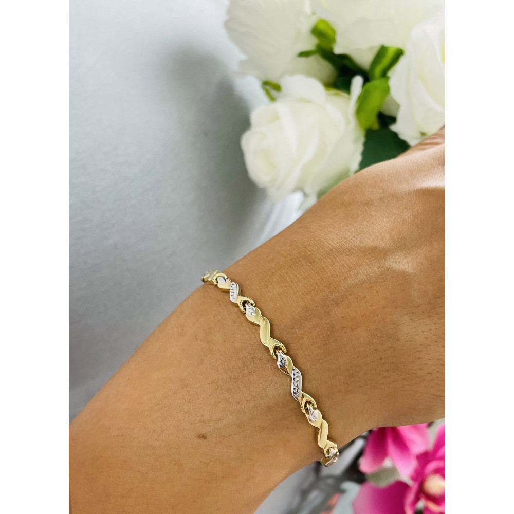 copy of Złota bransoletka z zawieszkami serce