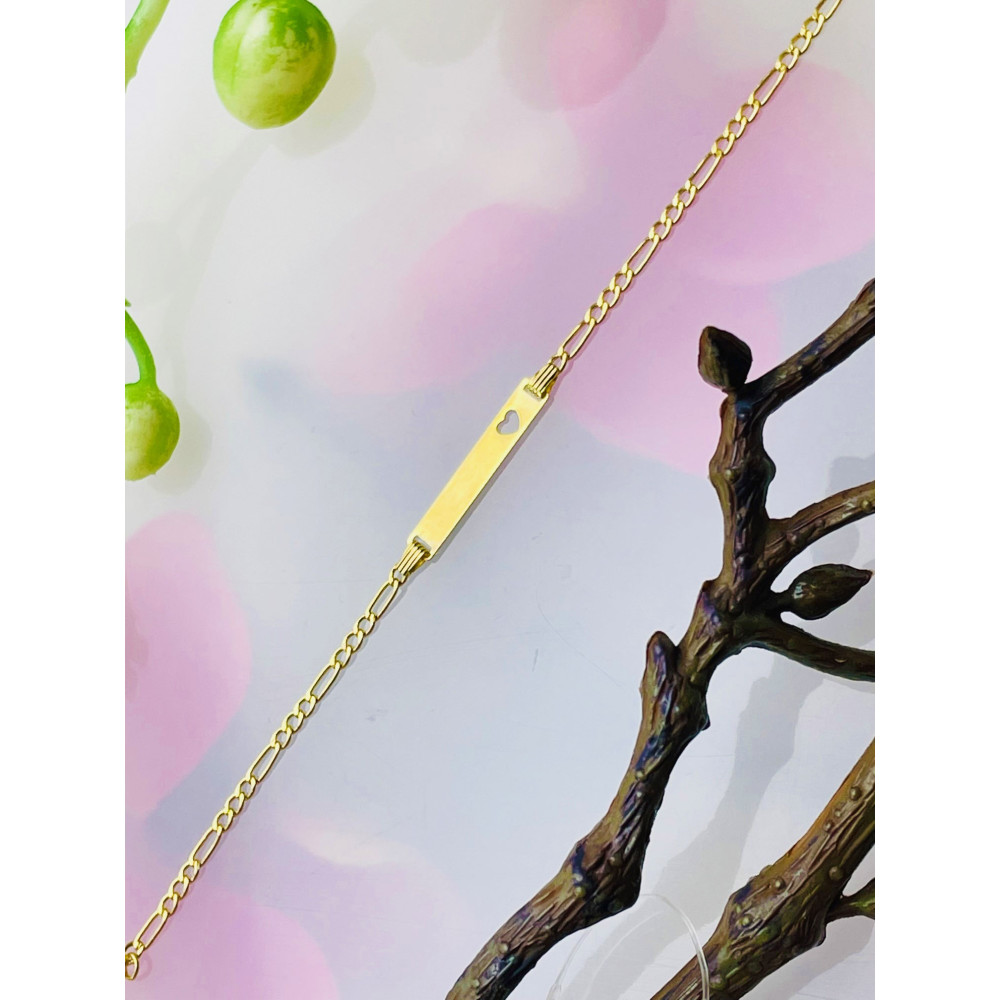 Damen Gold Armband Armkette Anhänger Herz Figaro