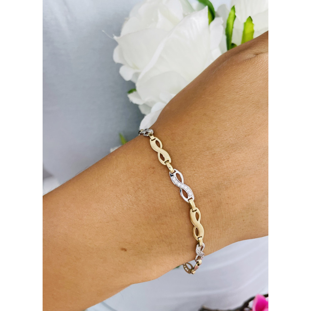 Diamondi Damen Goldarmband Armband Gold Infinity Unendlichkeitszeichen