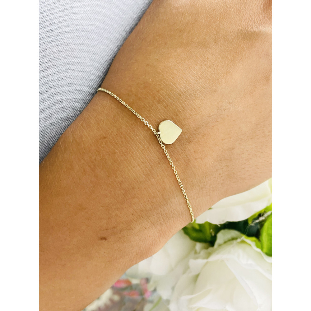 Damen Gold Armband Armkette Anhänger Herz