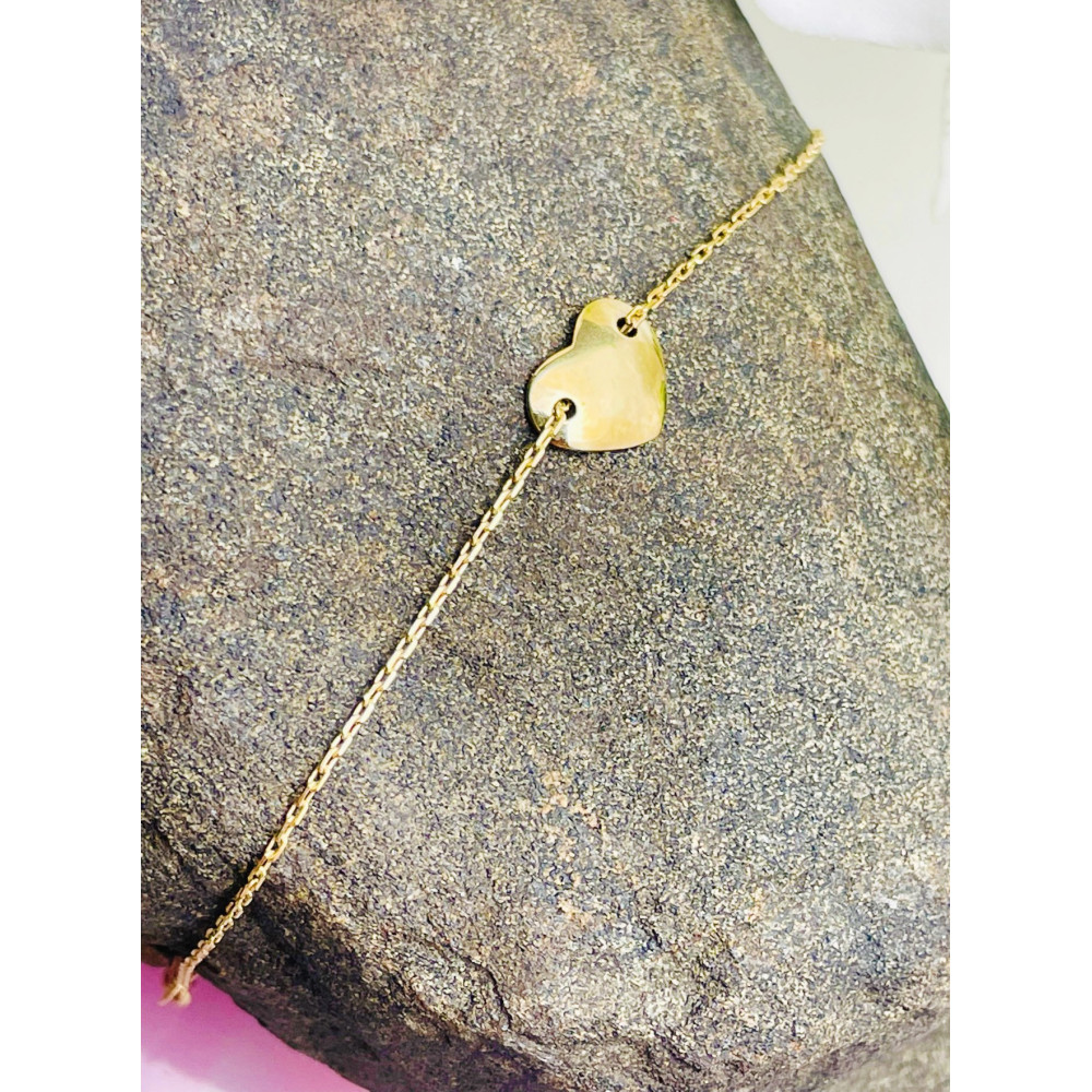 Damen Gold Armband Armkette Anhänger Herz