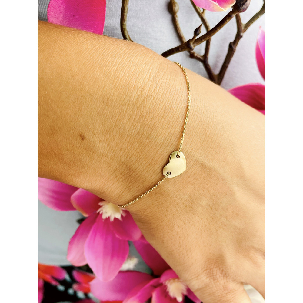 Damen Gold Armband Armkette Anhänger Herz