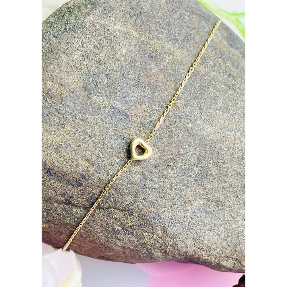 Damen Gold Armband Armkette Anhänger Herz