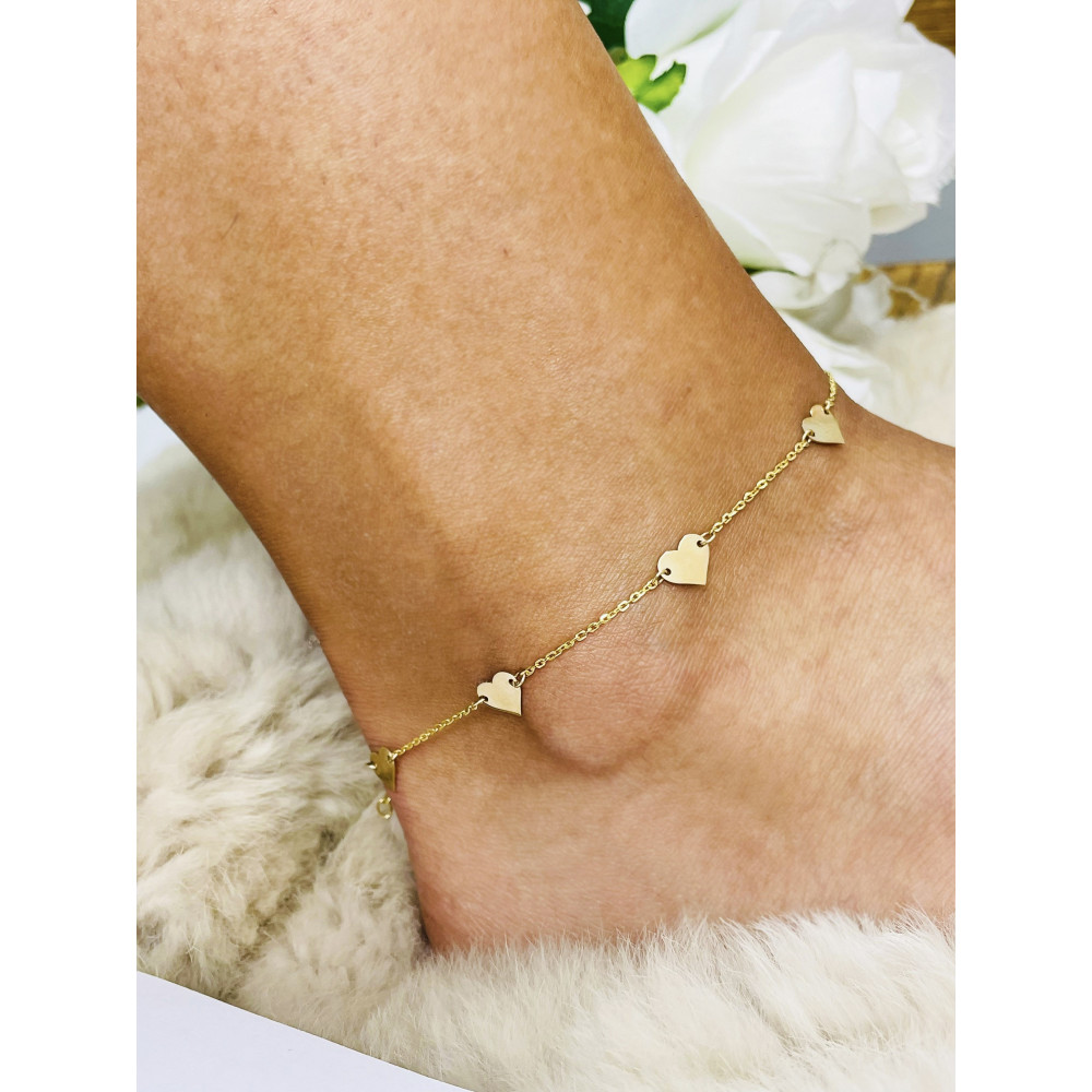 Złota bransoletka celebrytka serce nieskończoność