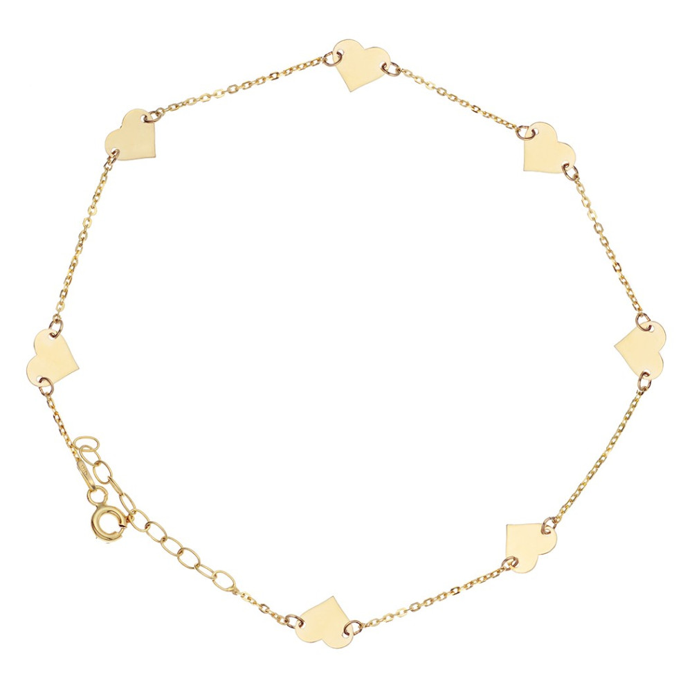 Złota bransoletka celebrytka serce nieskończoność