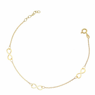 Damen Gold Armband Armkette Anhänger Infinity Unendlichkeitszeichen