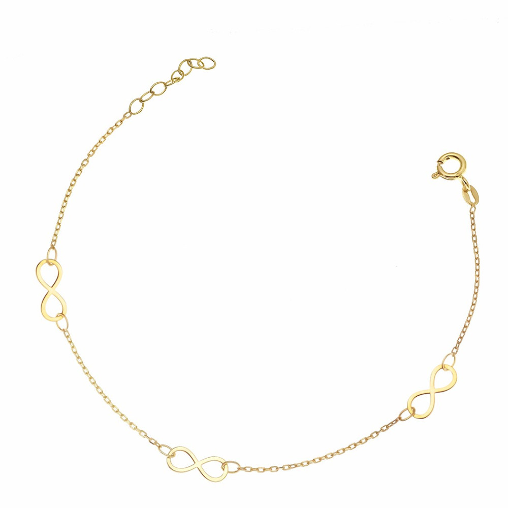 Złota bransoletka nieskończoność