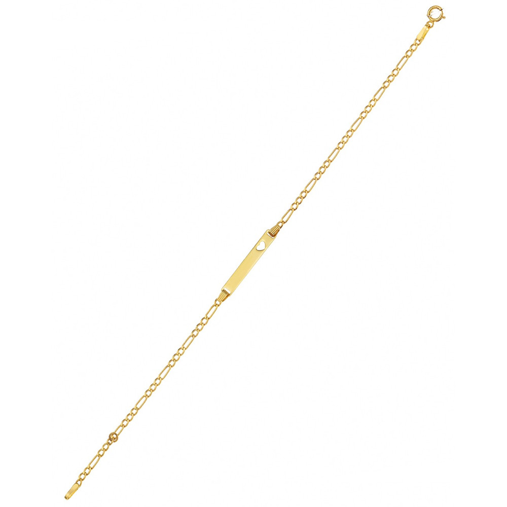 Goldarmbänd für Kinder Gold Armbänd Armkette Platte Herz Figaro