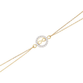 Damen Gold Armband Armkette Anhänger Infinity Unendlichkeitszeichen