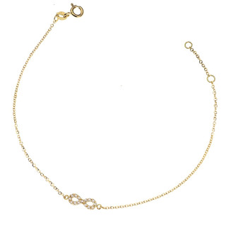 Damen Gold Armband Armkette Anhänger Infinity Unendlichkeitszeichen