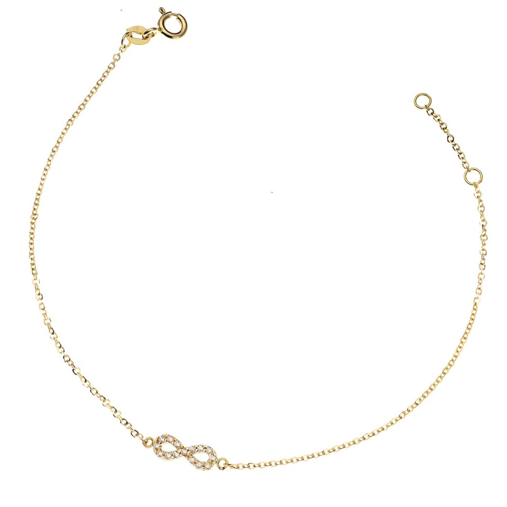 copy of Złota bransoletka celebrytka serce nieskończoność