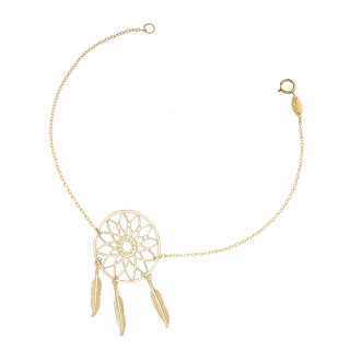 Damen Gold Armband Armkette Anhänger Traumfänger