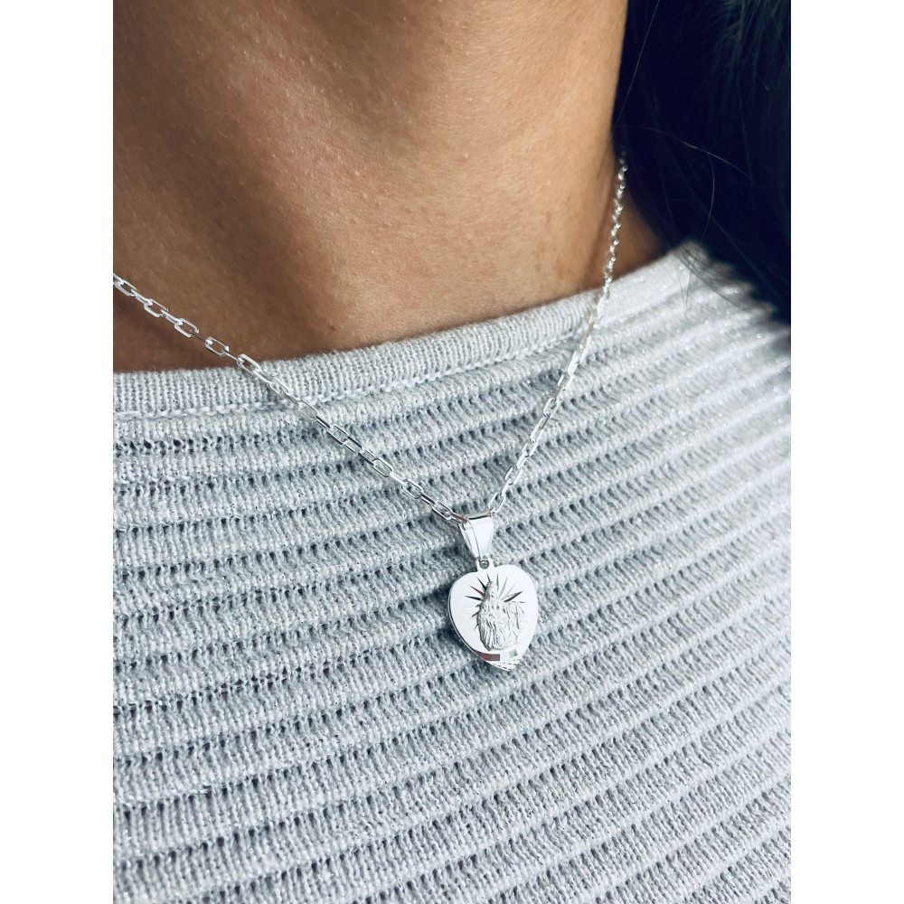 Srebrny Medalik szkaplerz Pan Jezus