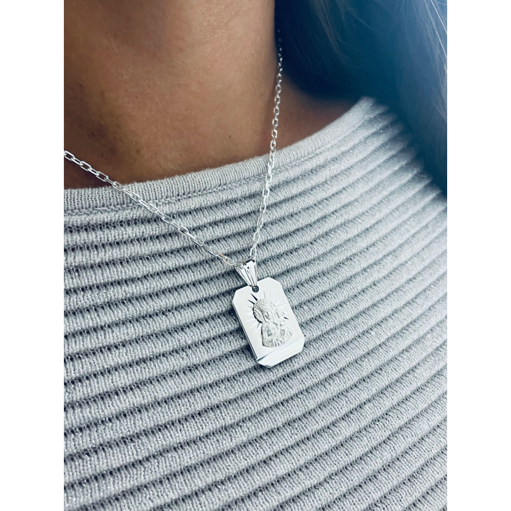 Silber Anhänger Madonna Maria mit Jesuskind Erstkommunion 925er