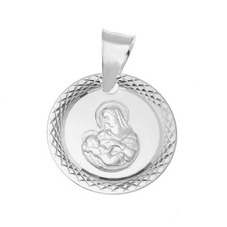 Silber Anhänger Madonna Maria mit Jesuskind Erstkommunion 925er