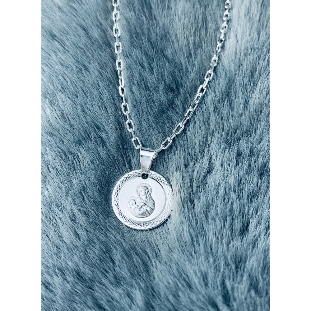 Silber Anhänger Madonna Maria mit Jesuskind Erstkommunion 925er