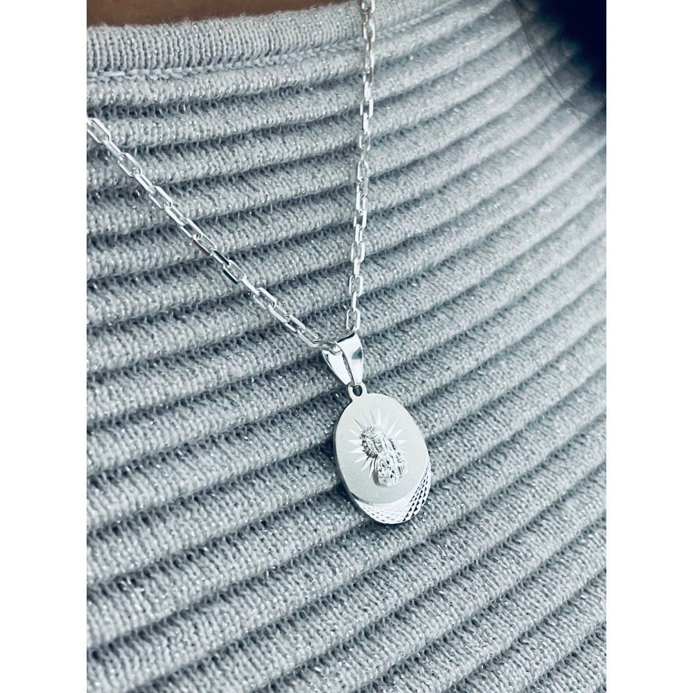 Silber Anhänger Madonna Maria mit Jesuskind Erstkommunion 925er