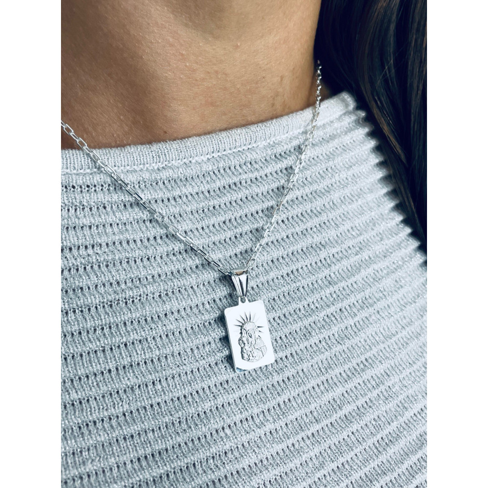 Silber Anhänger Madonna Maria mit Jesuskind Erstkommunion 925er