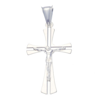 Silber Anhänger Kreuz mit Jesus Christus Erstkommunion Taufe