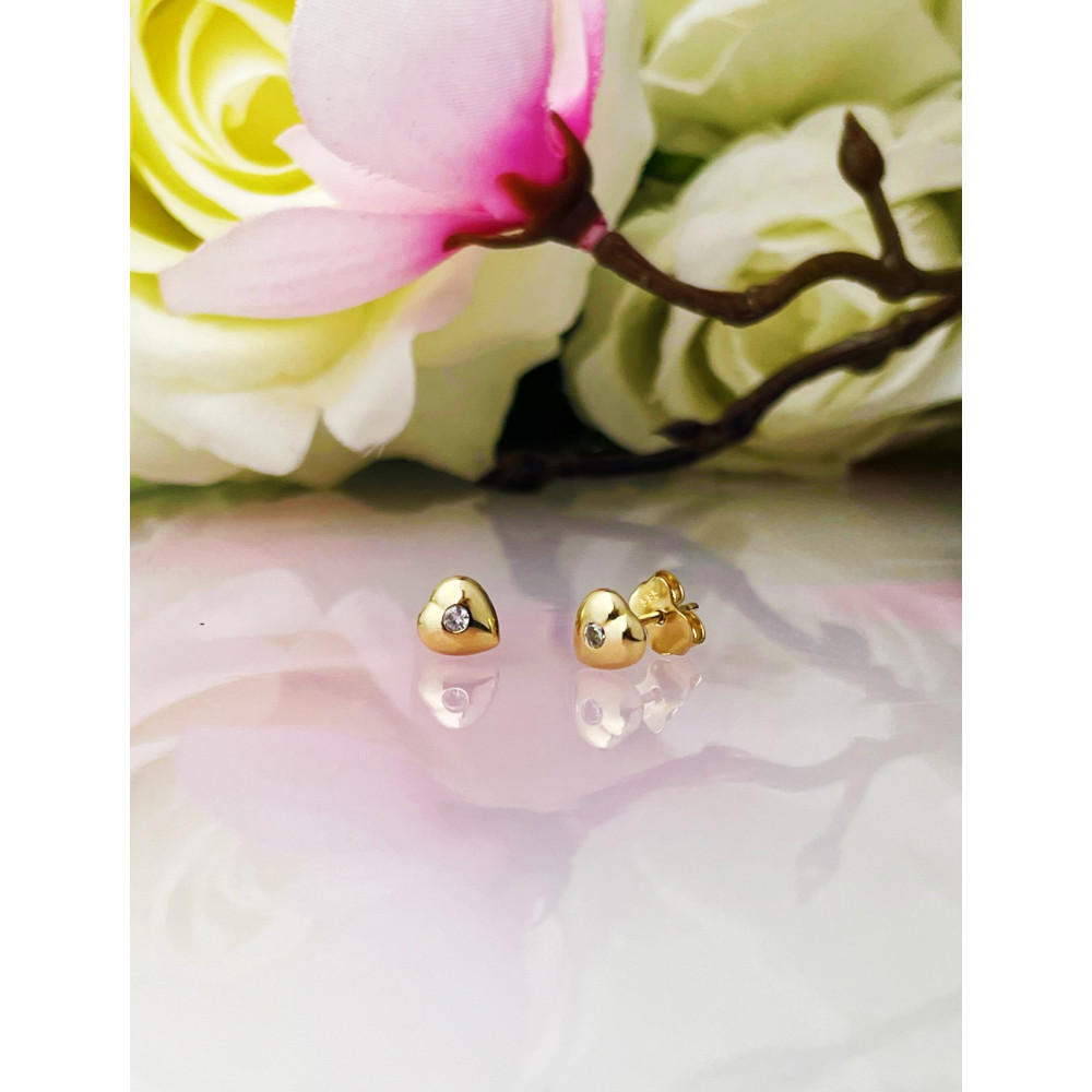 Gold Ohrringe Mit Zirkonia Herzen Ohrschmuck Gelbgold 585er