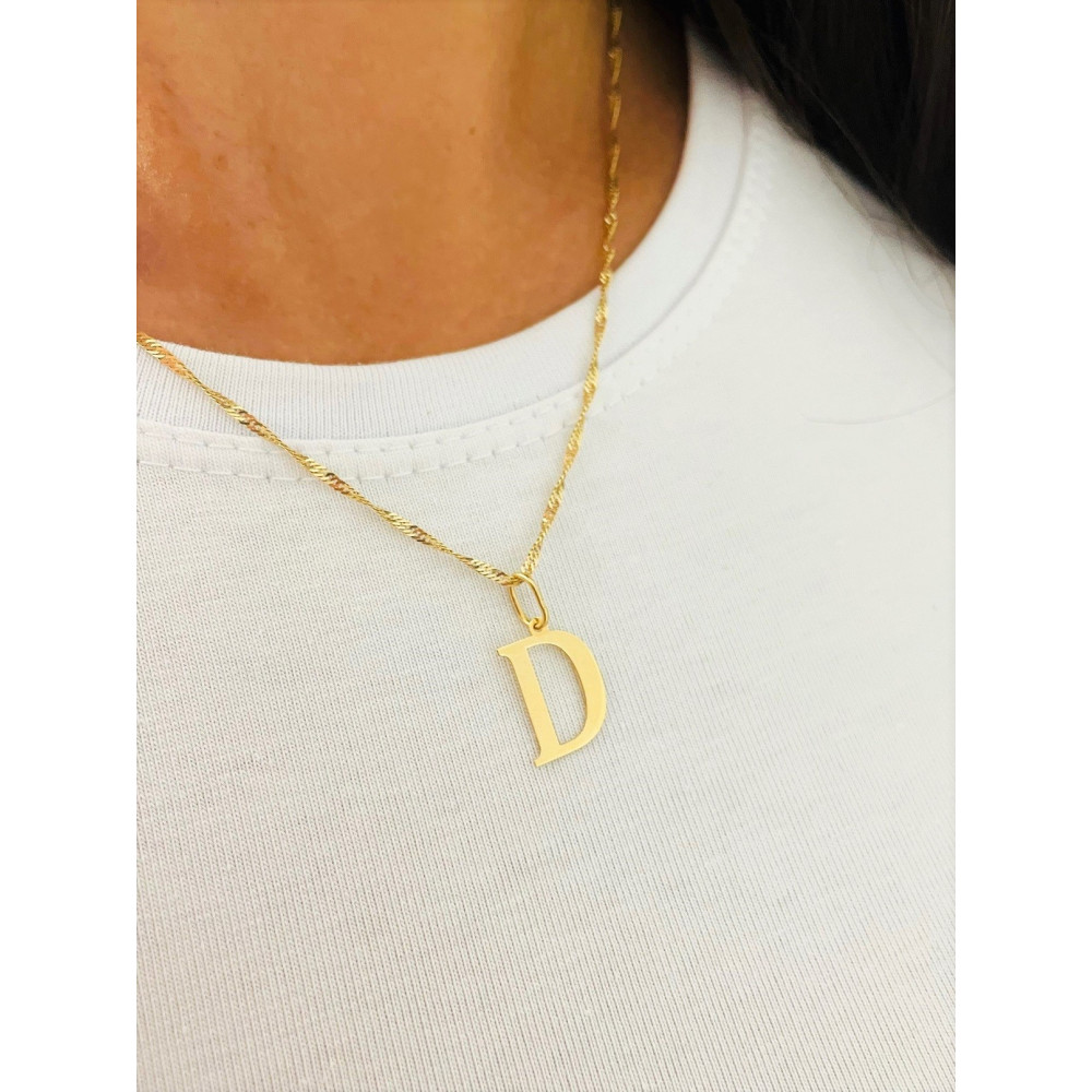 Anhänger Buchstabe D Kettenanhänger Goldanhänger Gelbgold